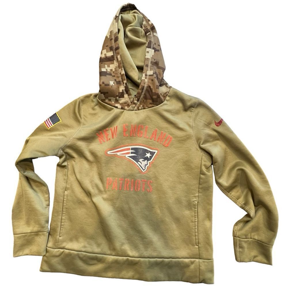 New England‎ Patriots Salute to Service Nike On Field Hoodie (Youth Med) Camo